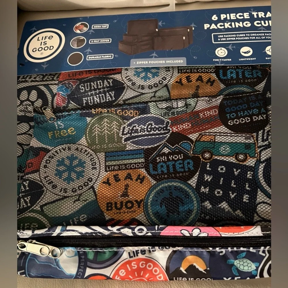 LIFE IS GOOD | 6 PIECE TRAVEL PACKING CUBE SET